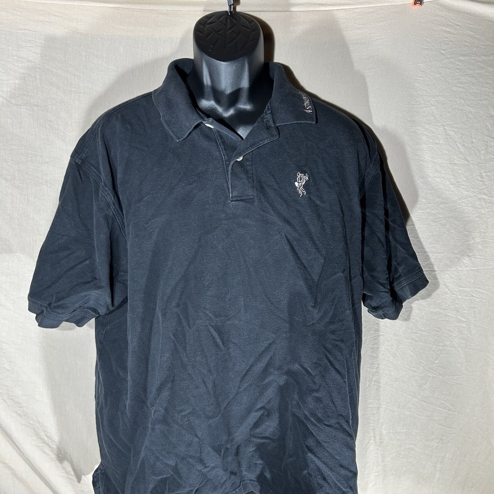 Ashworth Men's Black Golf Polo Shirt Size Large Short Sleeve Embroidered